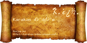 Karakas Ádám névjegykártya
